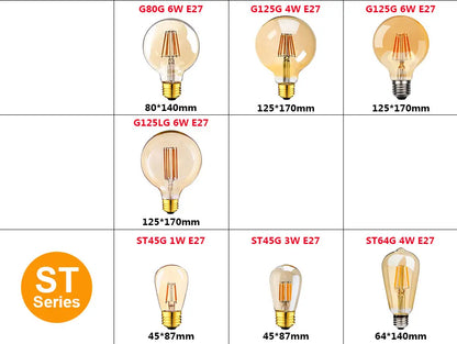 E14 E27 LED-Birne, 220 V, dimmbar, Vintage-LED-Glühlampen, T22, 1 W, Retro-Glühlampe, Dekoration, LED-Beleuchtung, Lampenfassung.