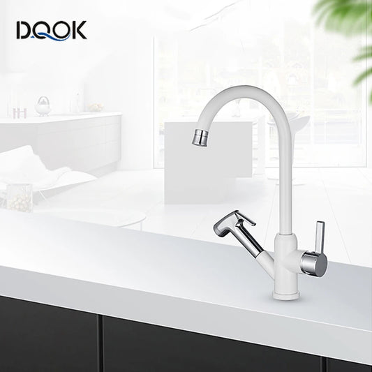 Brushed Nickel Kitchen Faucet Flexible Pull Out Nozzle Kitchen Sink Mixer Tap Stream Sprayer Head Deck Black Hot Cold Water Taps