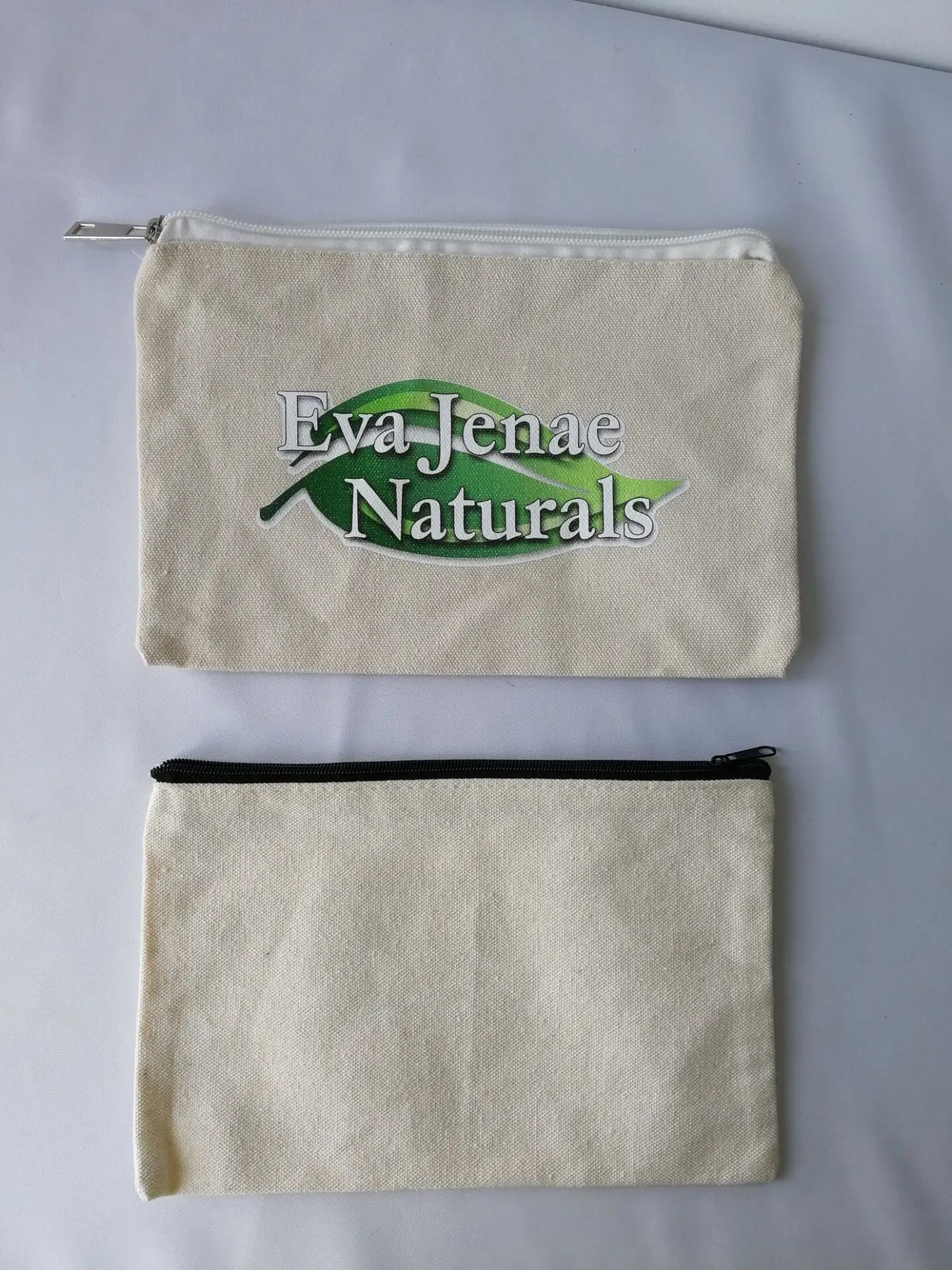 100Pcs Small Eco Friendly Custom Cotton Blank Zipper Pouch Make Up Bags Plain White Cotton Canvas Makeup Cosmetic Bag With Logo.