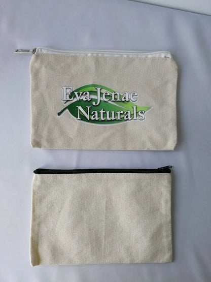 100Pcs Small Eco Friendly Custom Cotton Blank Zipper Pouch Make Up Bags Plain White Cotton Canvas Makeup Cosmetic Bag With Logo.
