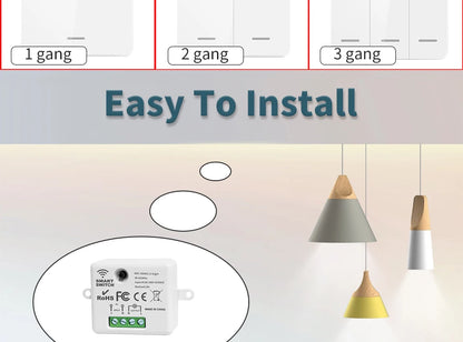 Drahtloser ON OFF-Schalter RF433-Modul Fernbedienung Lichtschalter 1/2/3 Gang Wandschalter für Glühbirne Kronleuchter 10A 110V 220V.