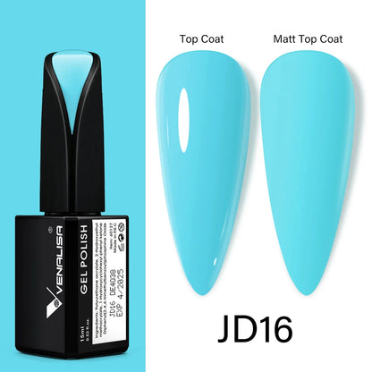 15ml VENALISA Gel Nail Polish Highly Pigmented Full Coverage Nail Gel Lacquer Semi Permanent Beauty Matt Top Coat Gel Varnish