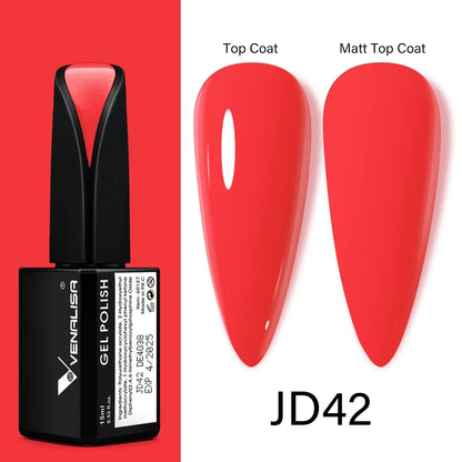 15ml VENALISA Gel Nail Polish Highly Pigmented Full Coverage Nail Gel Lacquer Semi Permanent Beauty Matt Top Coat Gel Varnish