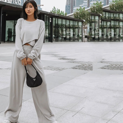 Fashion Tracksuit 2 Piece Set Autumn Winter Pullover Top + Long Pants Sports Suit Female Sweatshirt Sportswear Suit For Woman