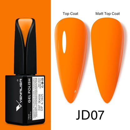 15ml VENALISA Gel Nail Polish Highly Pigmented Full Coverage Nail Gel Lacquer Semi Permanent Beauty Matt Top Coat Gel Varnish