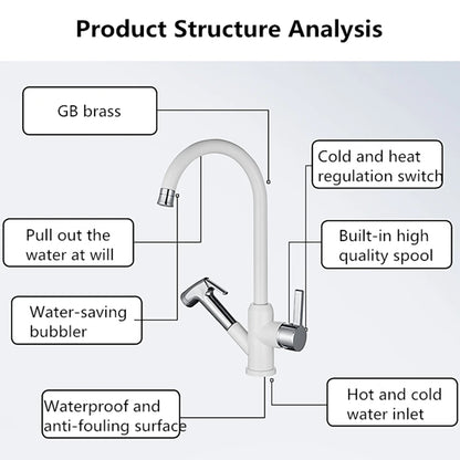 Brushed Nickel Kitchen Faucet Flexible Pull Out Nozzle Kitchen Sink Mixer Tap Stream Sprayer Head Deck Black Hot Cold Water Taps