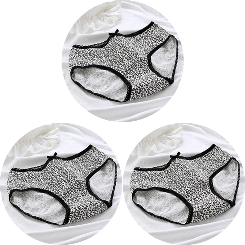 3Pcs/set Women Sexy Cotton Panties Underwear Seamless Soft Briefs Skin-Friendly Female Lingerie Mid-waist Black Underpants.