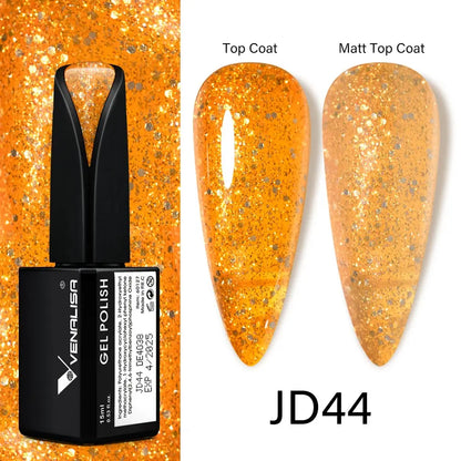 15ml VENALISA Gel Nail Polish Highly Pigmented Full Coverage Nail Gel Lacquer Semi Permanent Beauty Matt Top Coat Gel Varnish