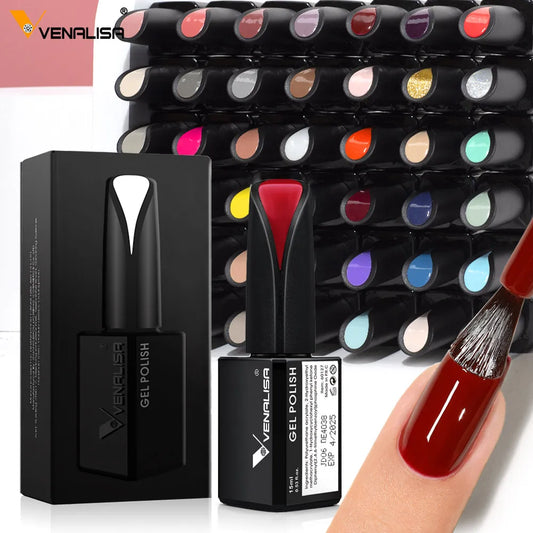 15ml VENALISA Gel Nail Polish Highly Pigmented Full Coverage Nail Gel Lacquer Semi Permanent Beauty Matt Top Coat Gel Varnish.