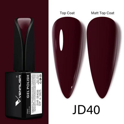 15ml VENALISA Gel Nail Polish Highly Pigmented Full Coverage Nail Gel Lacquer Semi Permanent Beauty Matt Top Coat Gel Varnish