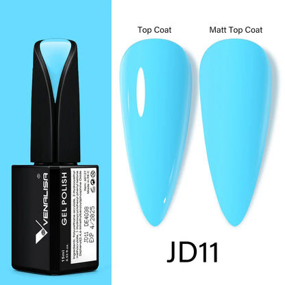 15ml VENALISA Gel Nail Polish Highly Pigmented Full Coverage Nail Gel Lacquer Semi Permanent Beauty Matt Top Coat Gel Varnish