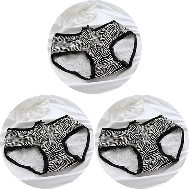 3Pcs/set Women Sexy Cotton Panties Underwear Seamless Soft Briefs Skin-Friendly Female Lingerie Mid-waist Black Underpants.