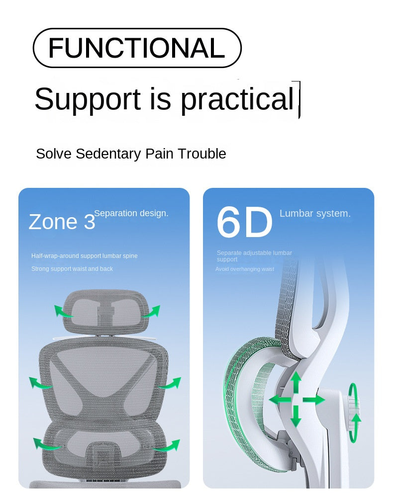 Uvr inländische bequeme sitzende atmungsaktive Mesh Stuhl ergonomisches Design Liegestuhl Büro verstellbare Lordos stütze Stuhl