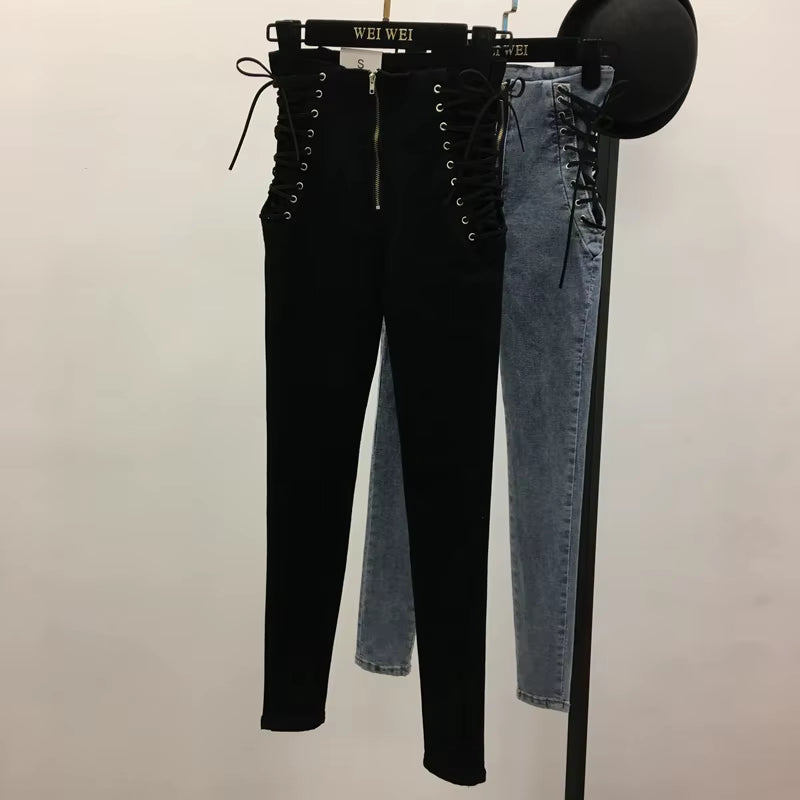 Plus Size High Waist Sexy Skinny Pencil Jeans for Women Jeans Leggings Denim Pants Slim Female Trousers.