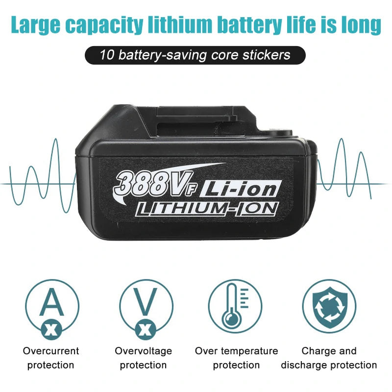 Drillpro Elektrowerkzeug-Set, 800 N.M, elektrischer Schraubenschlüssel, Bohrhammer, 13 mm Bohrmaschine, 125 mm Winkelschleifer für Mak 18 V