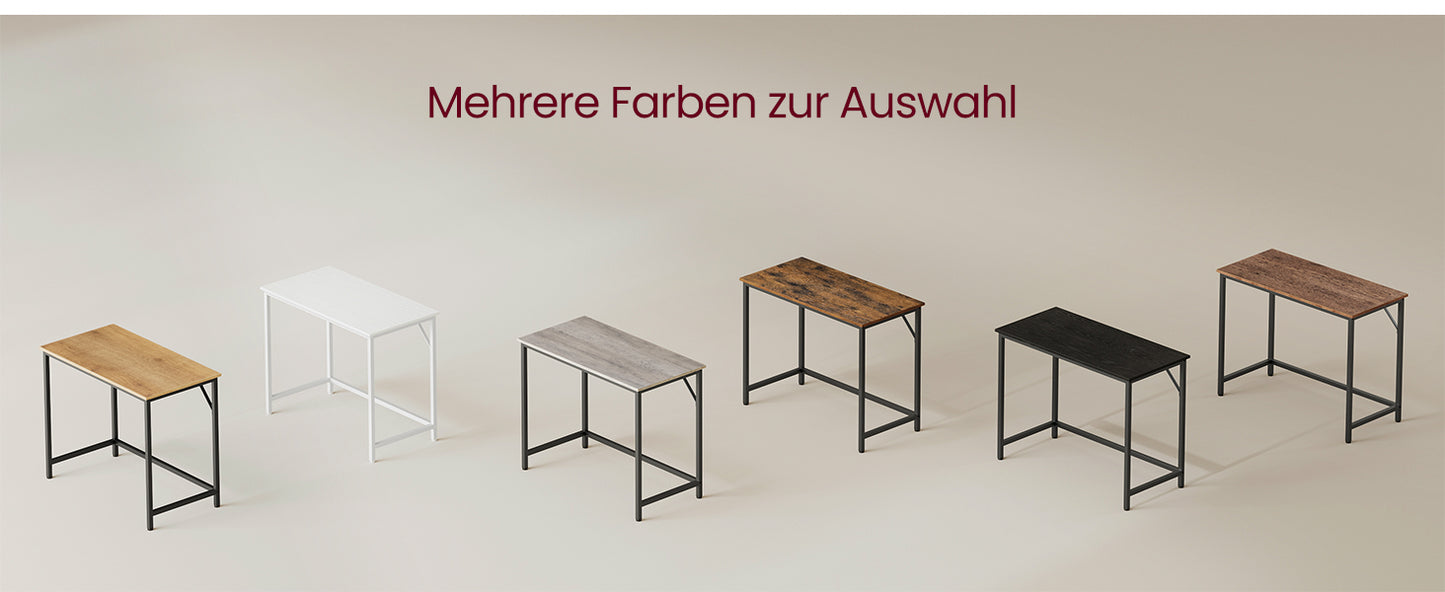 VASAGLE Schreibtisch, Kleiner Computertisch, Bürotisch, für Arbeitszimmer, Schlafzimmer,moderner Stil, Metallgestell