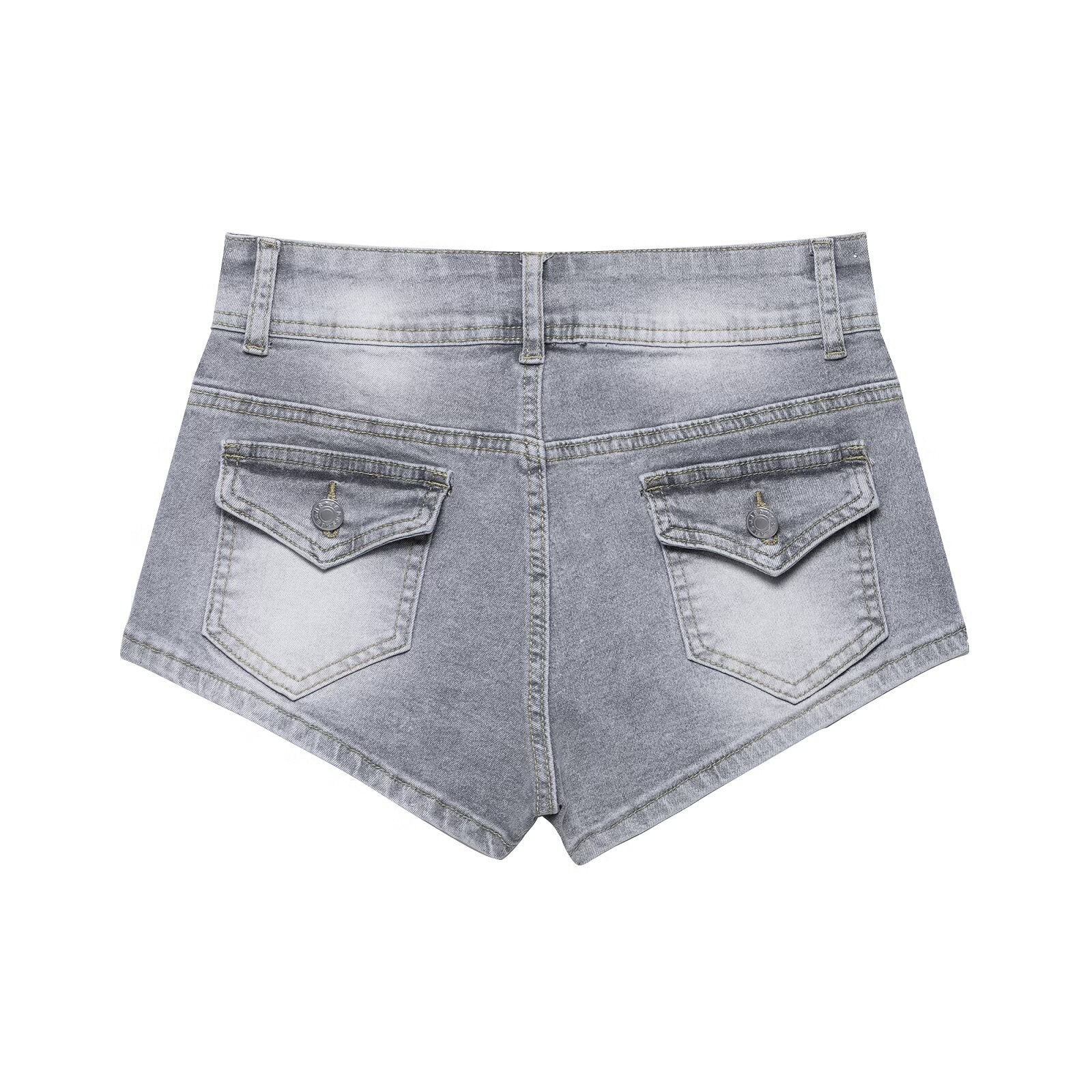 European and American Low Waist Navel Sexy Sweet and Spicy Shorts Slim Jeans for Women.