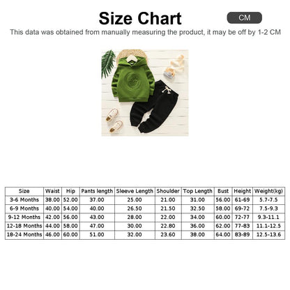 2-teiliges Set aus langärmligem Grafik-Hoodie und Jogginghose für Babys.