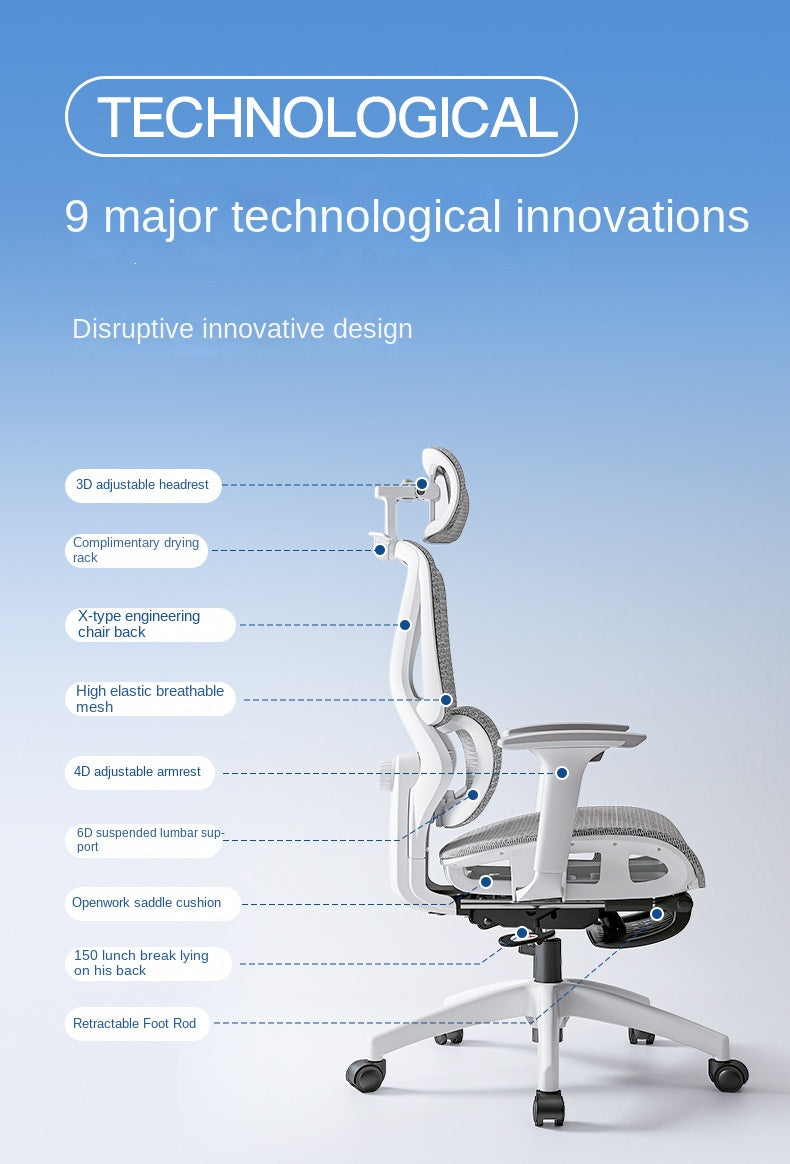 Uvr inländische bequeme sitzende atmungsaktive Mesh Stuhl ergonomisches Design Liegestuhl Büro verstellbare Lordos stütze Stuhl