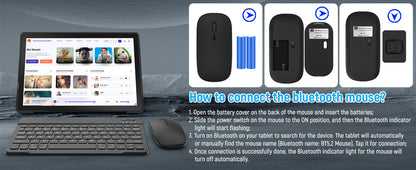 URAO A10L 10 Inch Tablet Android 14 12GB RAM 64GB ROM Octa-Core 5G WiFi with Keyboard Mouse Touch Pen Headset Case Tablet Kit.