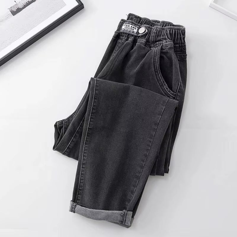 XL-4XL Spring Autumn Large Size Harem Jeans Woman High Waist Elastic Denim Pants Women Baggy Mom Jeans Vaqueros Mujer.
