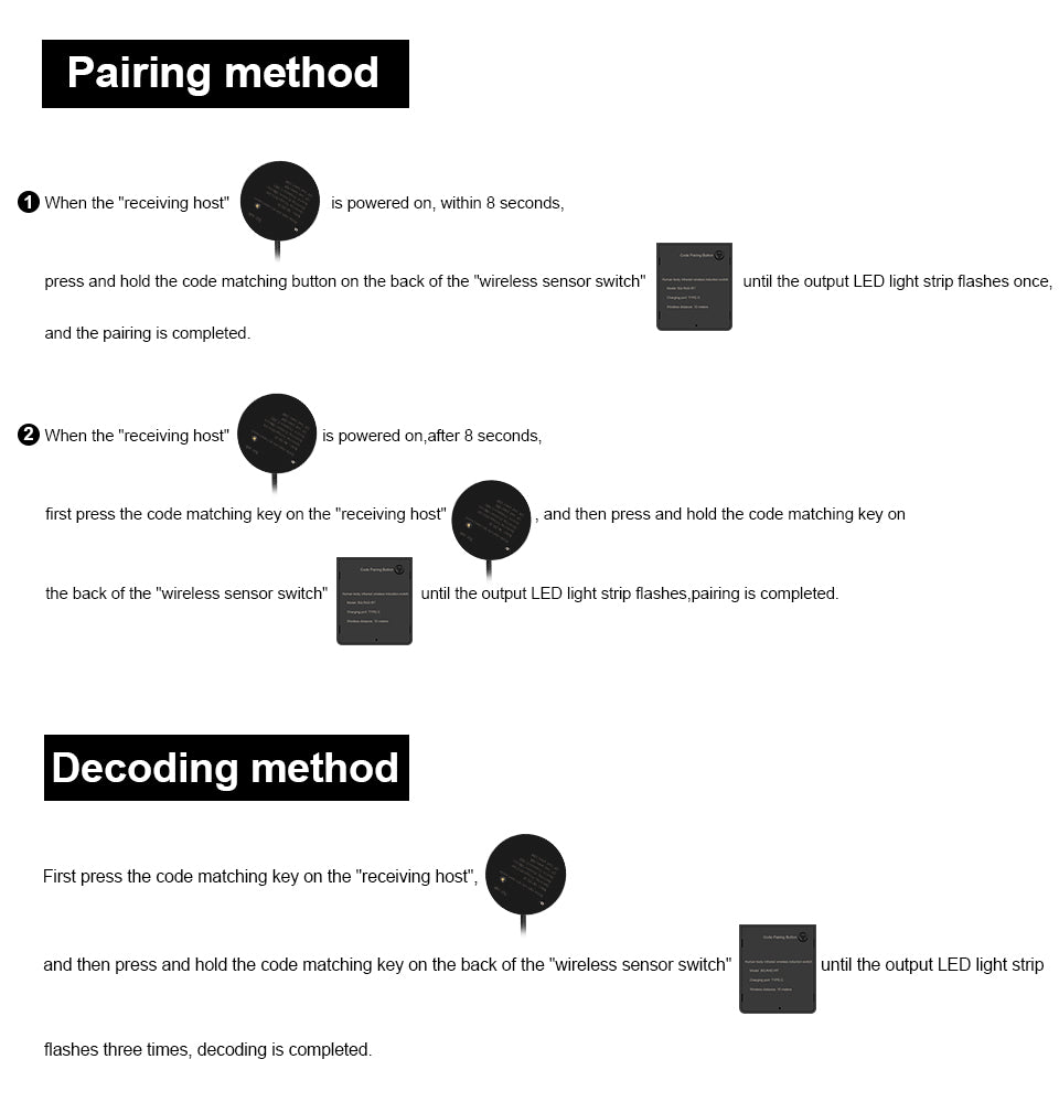 DC24V 10M/5M Silicone Tube Neon LED Strip Light With 2 Wireless Moveable PIR Motion Sensor Switches For Bedroom Corridor Stairs.