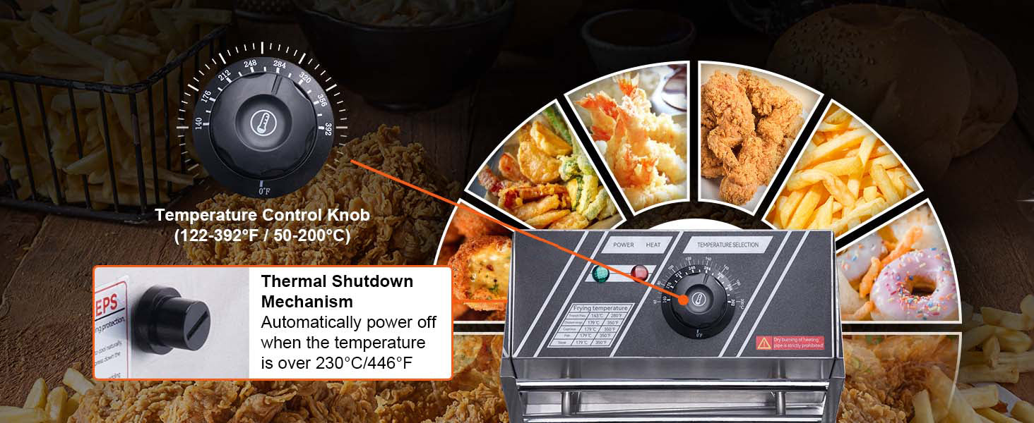 SucceBuy 12L 3000W Commercial Electric Deep Fryer w/Dual Tanks  Stainless Steel Countertop Fryer for Fried Chicken French Fries.