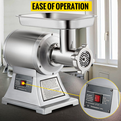 SucceBuy 122 Kg/H 250 KG/H Electric Meat Mincer Chopper Heavy Duty Food Processors Kitchen Appliances Commercial Grinder Machine.