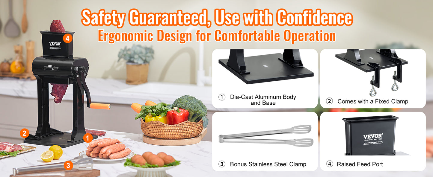 SucceBuy Commercial Meat Tenderizer Heavy Duty Stainless Steel Meat Tenderizer Machine Quick and Easy Manual Operation Kitchen.