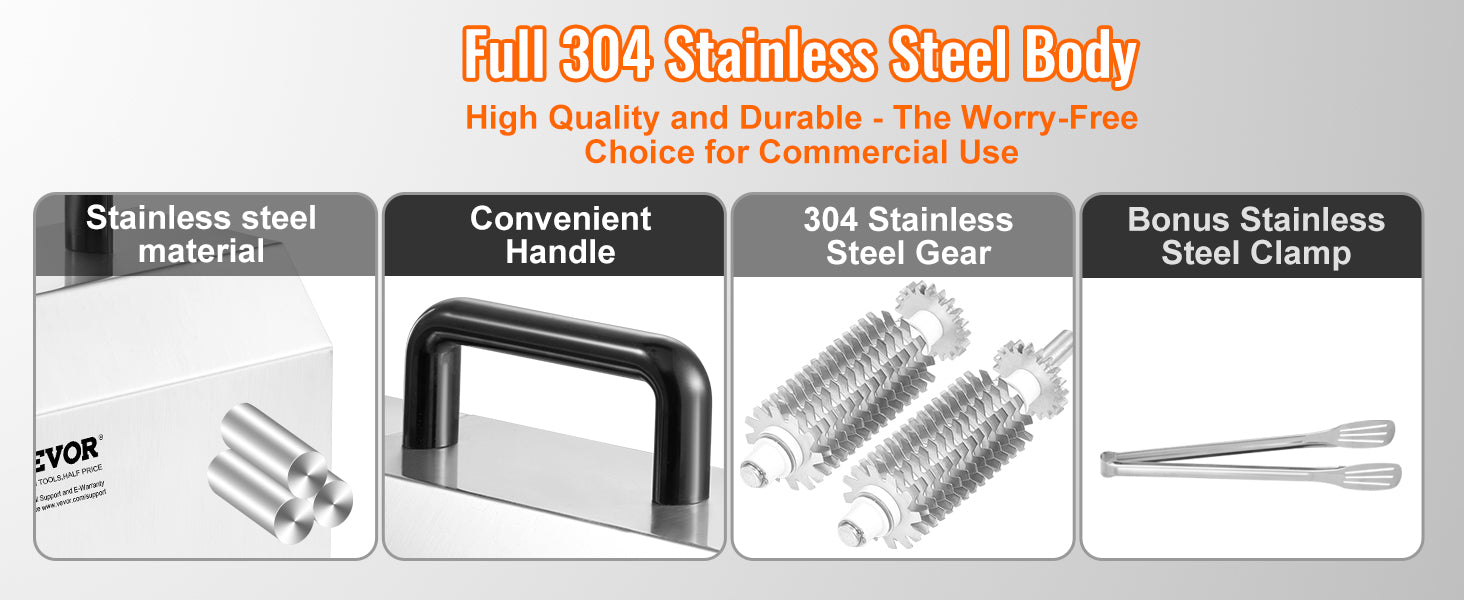 SucceBuy 17inch 54 Blades Commercial Meat Tenderizer 450W Electric Meat Tenderizer Machine for Pork Chicken Fish.