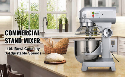 SucceBuy 10- 30L Electric Dough Machine Stainless Steel Commercial Cream Egg Whisk Mixer Processor Kitchen Food Stand Blender.