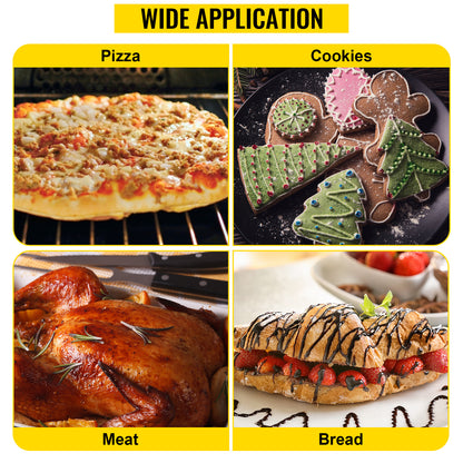 SucceBuy Kommerzieller Pizzaofen auf der Arbeitsplatte, 35,6 cm Doppeldeckschicht, 110 V, 1950 W, elektrischer Pizzaofen aus Edelstahl