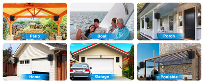 Herdio 3.5" Outdoor Bluetooth Speakers Waterproof 200W 3 Way Upgrade Premium Wall Mount Speakers Durable Mountable Loud Sound