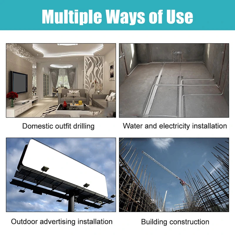 Drillpro Elektrowerkzeug-Set, 800 N.M, elektrischer Schraubenschlüssel, Bohrhammer, 13 mm Bohrmaschine, 125 mm Winkelschleifer für Mak 18 V