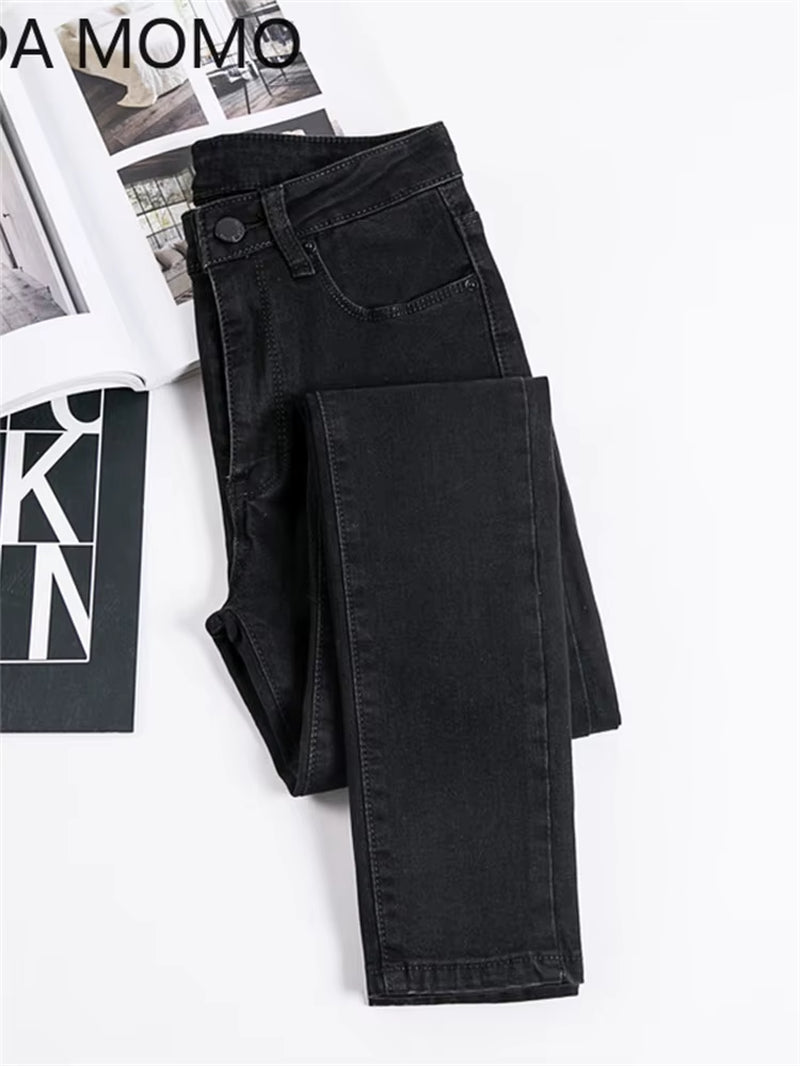 Jeans Female Denim Pants Black Color Womens Jeans Woman Donna Stretch Bottoms Skinny Pants for Women Trousers.