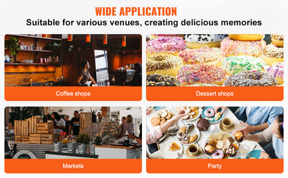 SucceBuy Electric Donut Maker Commercial Doughnut Machine with Non-stick Surface Double-Sided Heating Waffle Doughnut Machine.