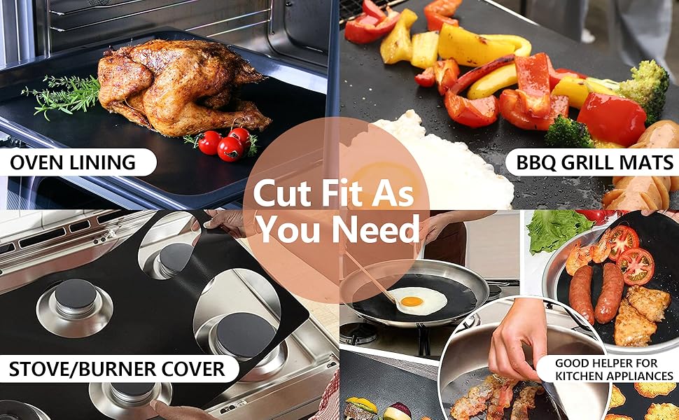 Oven Bottom Liners Non Stick Barbecue Grill Mats Reusable Kitchen Toaster Liner Air Fryer Cooking Heat Resistant Baking Paper.