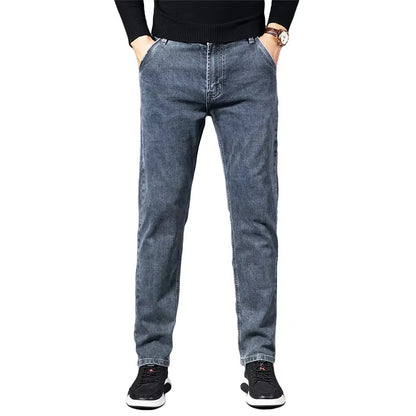 Autumn Summer Denim Jeans Men Straight Stretch Regular Jeans for Man Black Classic Vintage Mens Pant Big Size 29-38 40.