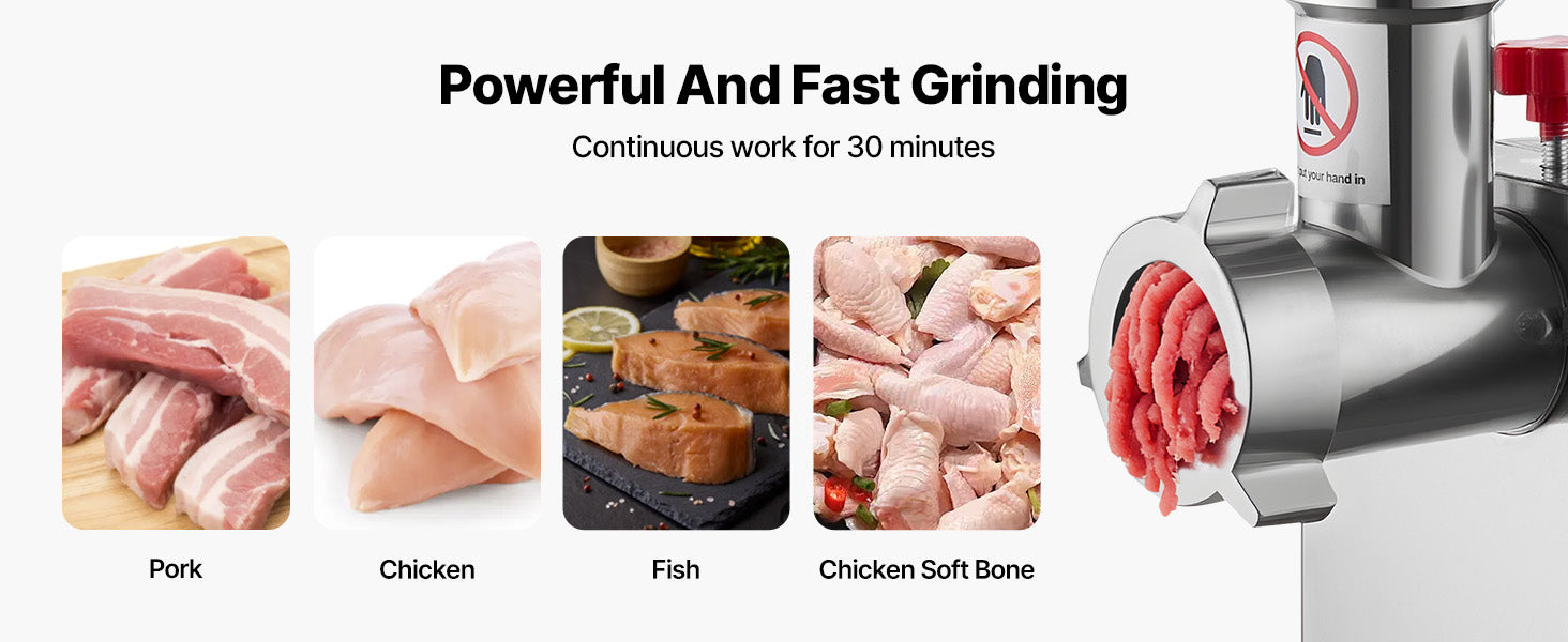 SucceBuy Meat Grinder 4.5 Lbs-9.2Lbs/Min Capacity Electric Meat Mincer w/ Blade Grinding Plate Sausage Maker for Kitchen Home.