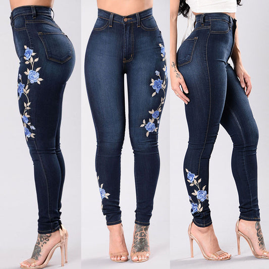 European and American Embroidered Jeans.