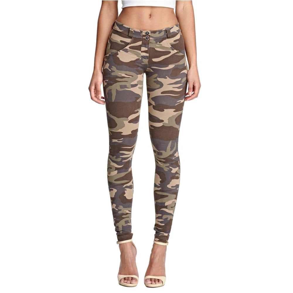 Melody Camo Leggings Camouflage Jeans Womens Workout Skinny Pants Cotton Spandex Straight Leg Bum Lift Shapewear Full Length.