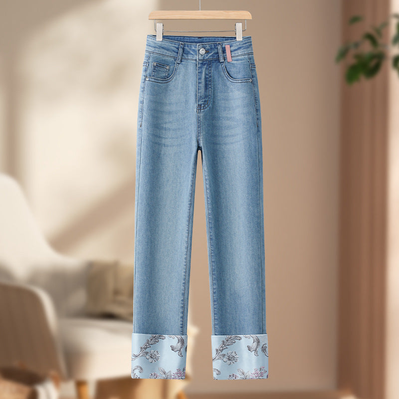 New Chinese Style Straight Jeans.