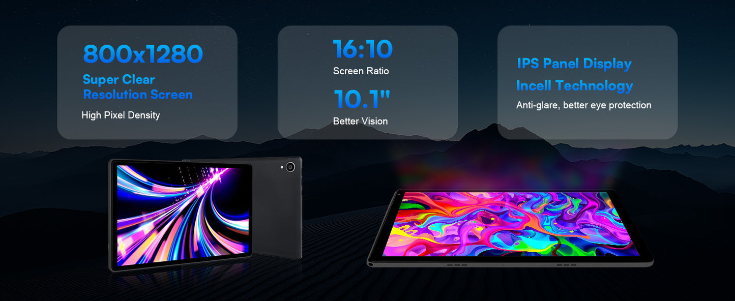 URAO C109L 10 Inch Tablets Android 15 A523 Octa Core Tablet 24GB+128GB 1 TB Expansion WiFi 6 5MP+8MP Camera Keyboard Mouse Set.