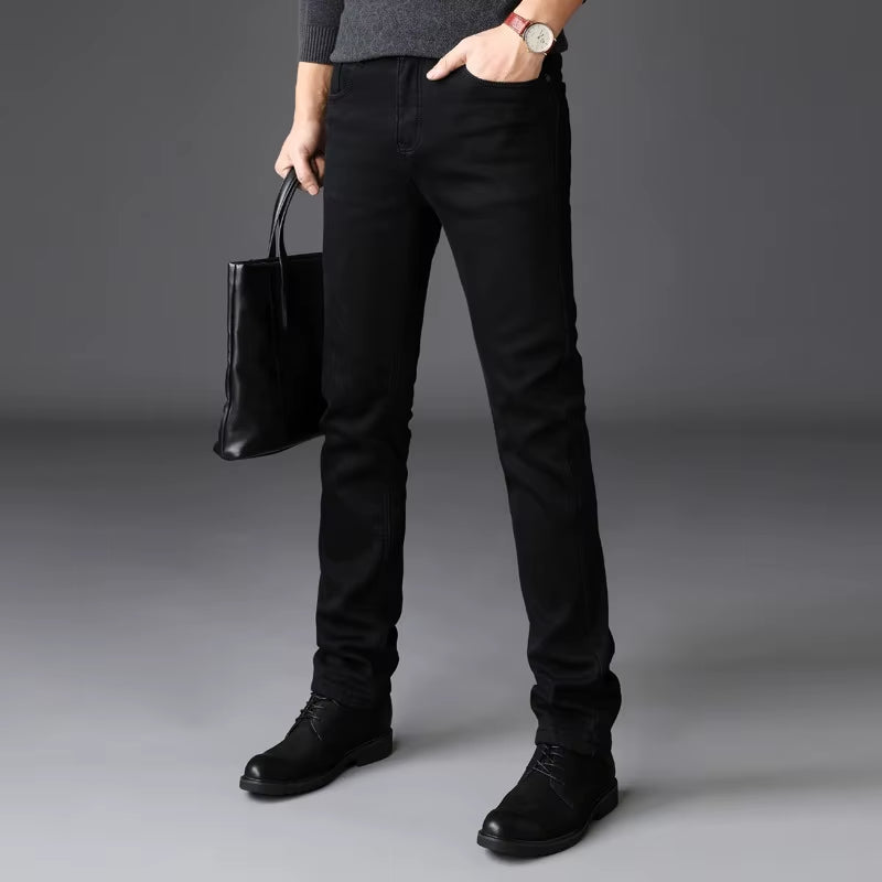 Autumn Summer Denim Jeans Men Straight Stretch Regular Jeans for Man Black Classic Vintage Mens Pant Big Size 29-38 40.