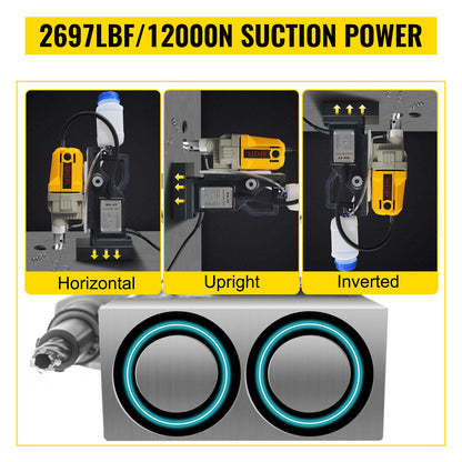 SucceBuy 1100 W magnetische Bohrmaschine, 7/12 Bits, 40 mm, elektrische Mag-Tisch-Blech-Bohrmaschine
