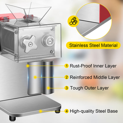 SucceBuy 250kg/H Commercial Electric Meat Slicer Grinder Vegetable Cutter Shred Machine 850W Home Automatic Food Chopper Chipper.