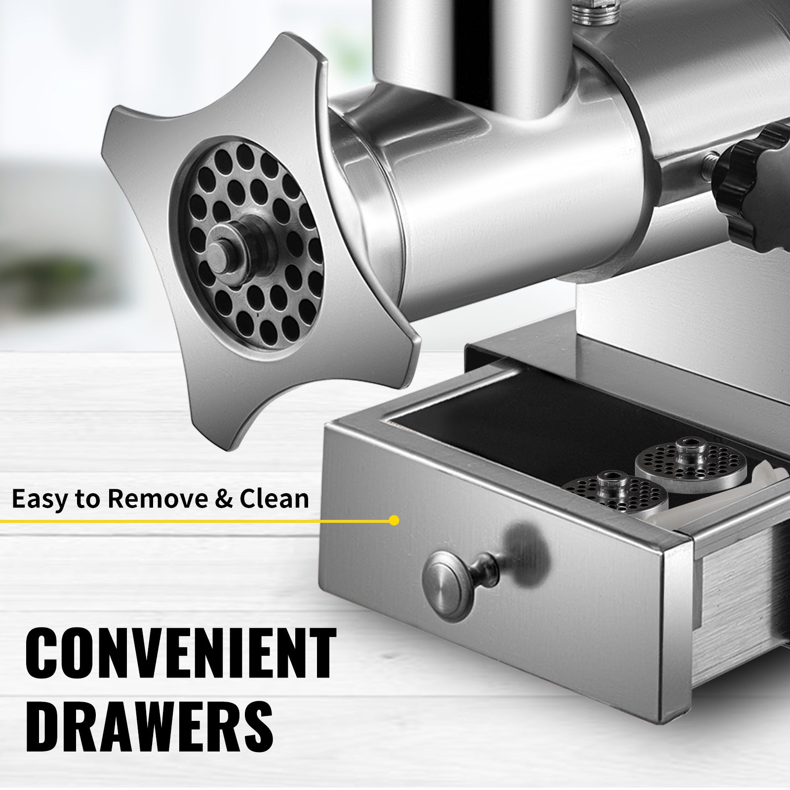 SucceBuy Electric Meat Grinder, 661 Lbs/Hour 1100 W Meat Grinder Machine 1.5 HP Electric Meat Mincer with 2 Grinding Plates,.