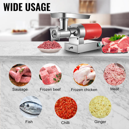 SucceBuy Electric Meat Grinder, 661 Lbs/Hour 1100 W Meat Grinder Machine 1.5 HP Electric Meat Mincer with 2 Grinding Plates,.