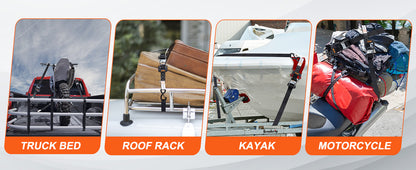 SucceBuy 4 Stück Anhänger-Ratschen-Spanngurte mit gepolsterten Griffen, Haken-Bremsbindegürtel für die Bewegen, Sicherung von Fracht und Motorrädern