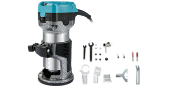 VEVOR Elektrik Hand Holz Oberfräse 800 W, Einhand Oberfräse 30000 U/min, Holz Kantenfräse, 3 Spannzangen, Soft-Start, Aluminiumlegierung, Drehzahlregelung, Elektrische Oberfräse Holzbearbeitung